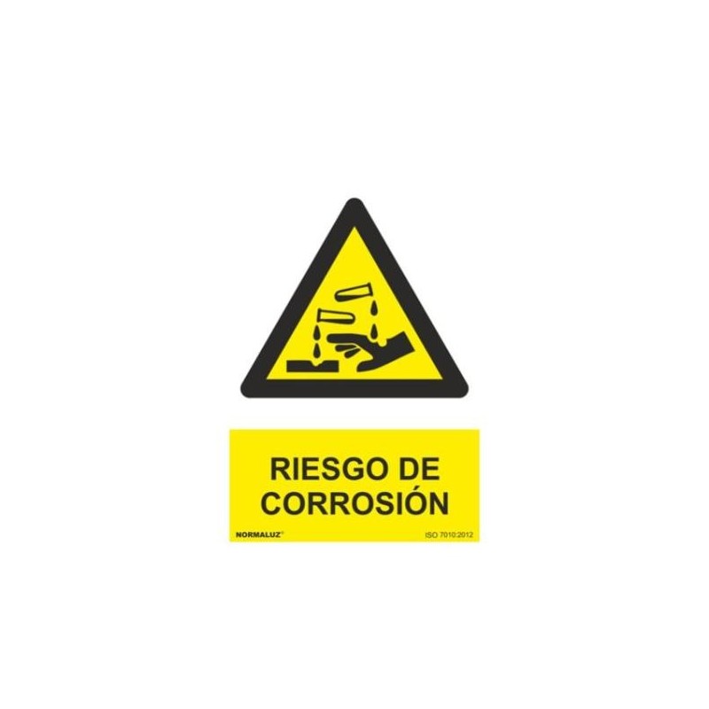 SEÑAL PVC 21 X 30 ''PELIGRO DE CORROSIÓN''