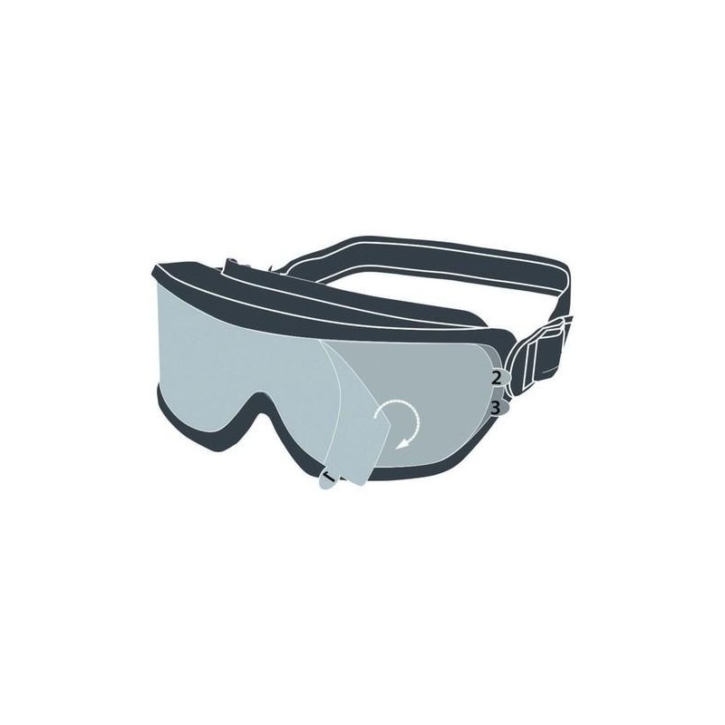 CAJA DE 10 CONJUNTOS DE FILMS DE PROTECCIÓN PARA GAFAS PANORÁMICAS . .