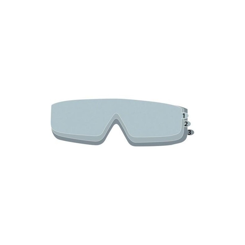 CAJA DE 10 CONJUNTOS DE FILMS DE PROTECCIÓN PARA GAFAS PANORÁMICAS . .