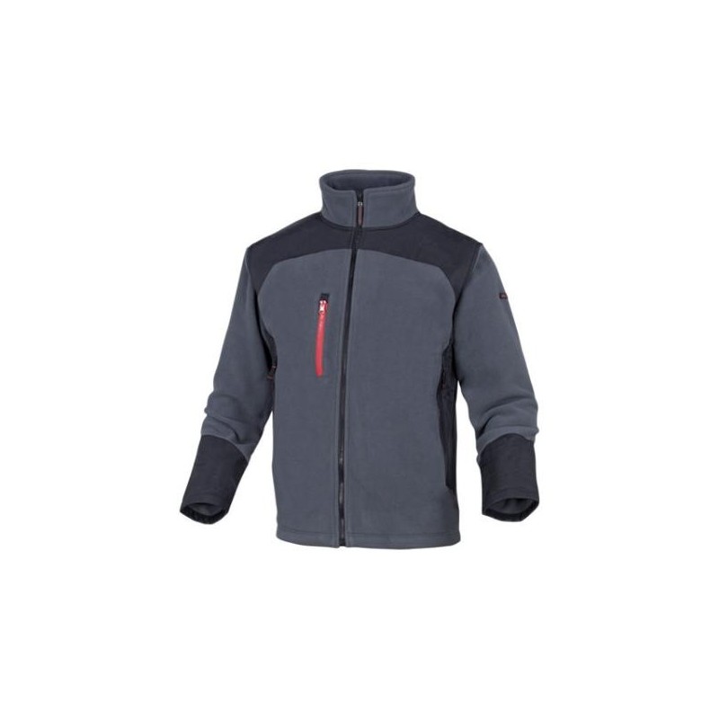 CHAQUETA POLAR 3 BOLSILLOS GRIS / NEGRO