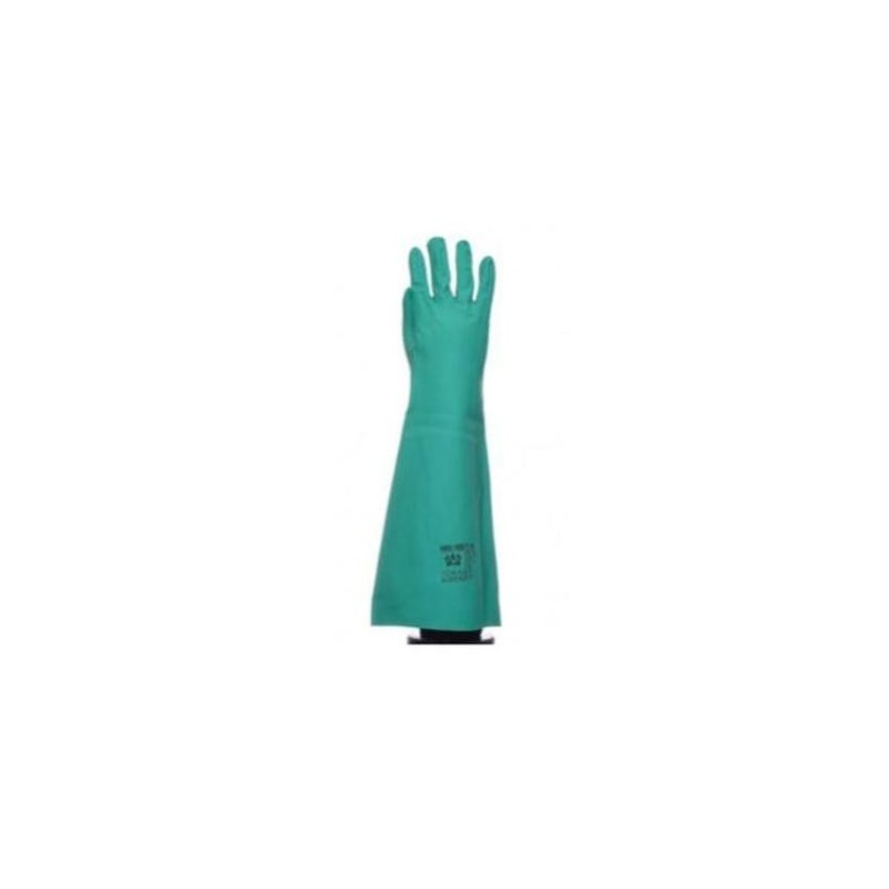 GUANTE NITRILO VERDE SATINADO 45CMTS. 0,50MM TALLA-8 . .