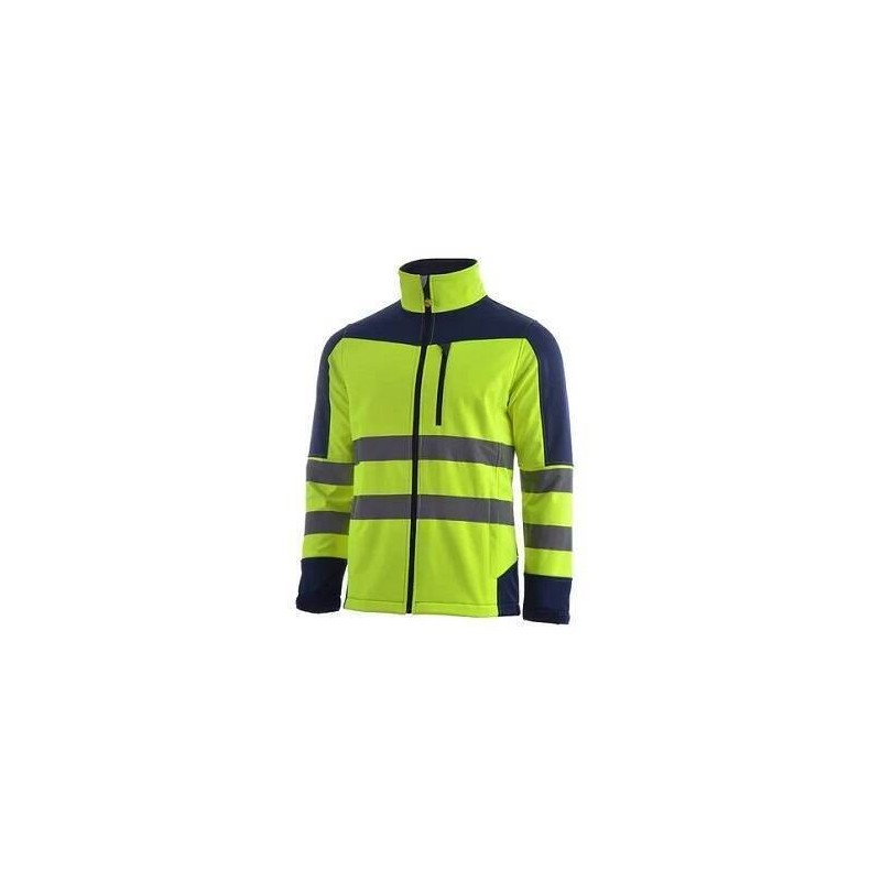 CHAQUETA SOFTSHELL TRICAPA COMB. ECLIPSE A.V. MARINO/AMARILLO