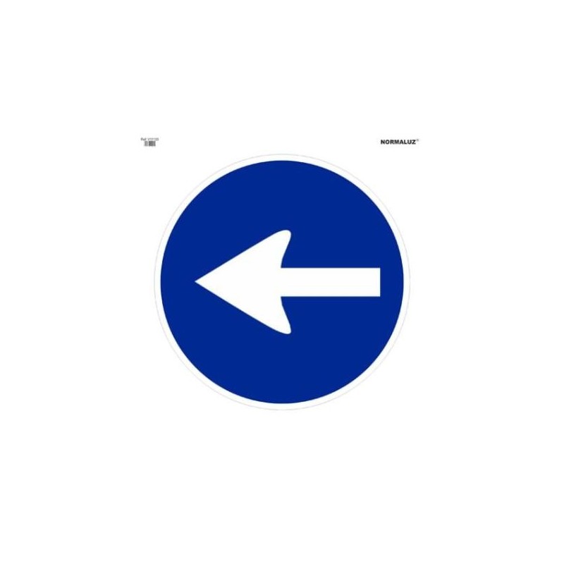 SEÑAL BOLSA 70X70 OBRA ''DIRECCION OBLIGIGATORIA IZQUIERDA''