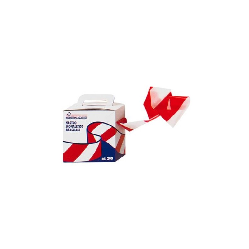 CINTA SEÑALIZACION 70MM X 200MTS. BLANCA/ROJA EN CAJA