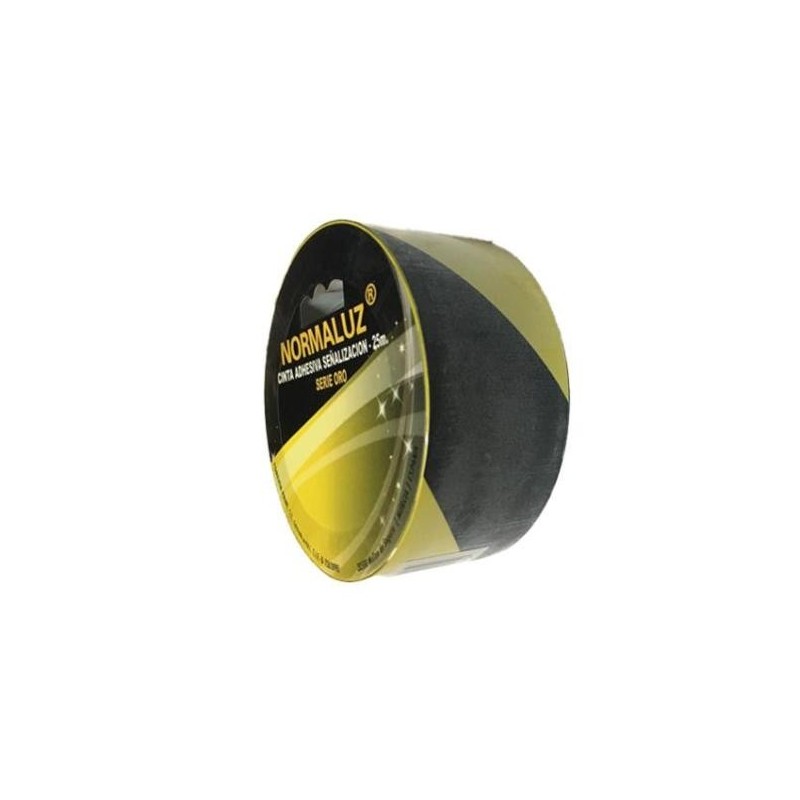 CINTA SEÑ.ADHESIVA ROLLO 50MM X 25MTS. AMARILLA/NEGRA