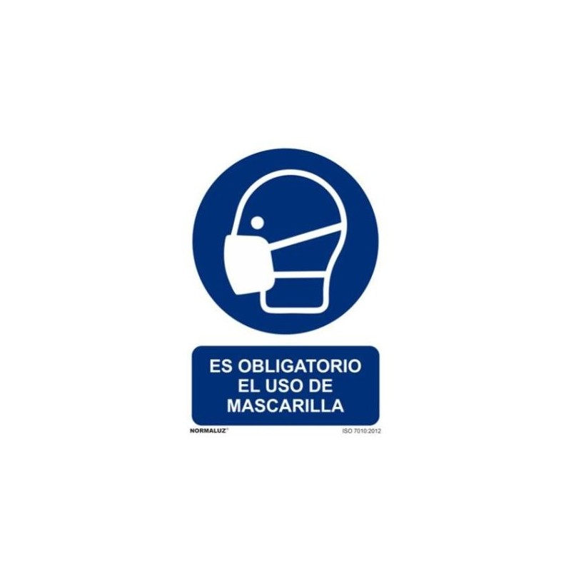 SEÑAL PVC 21 X 30 ''USO OBLIGATORIO MASCARILLA''