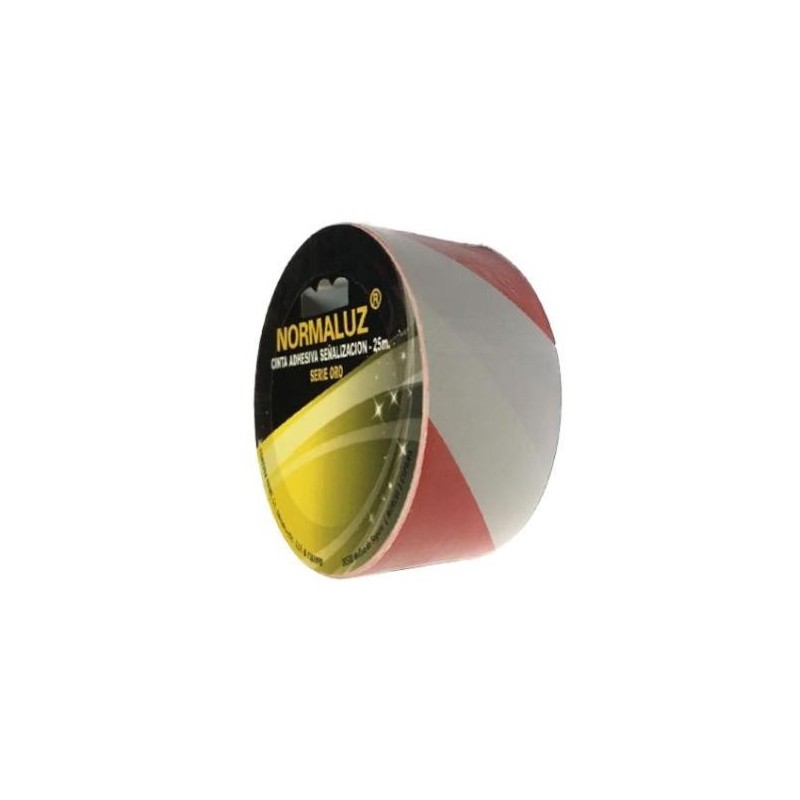 CINTA SEÑ.ADHESIVA ROLLO 50MM X 25MTS. ROJA/BLANCA