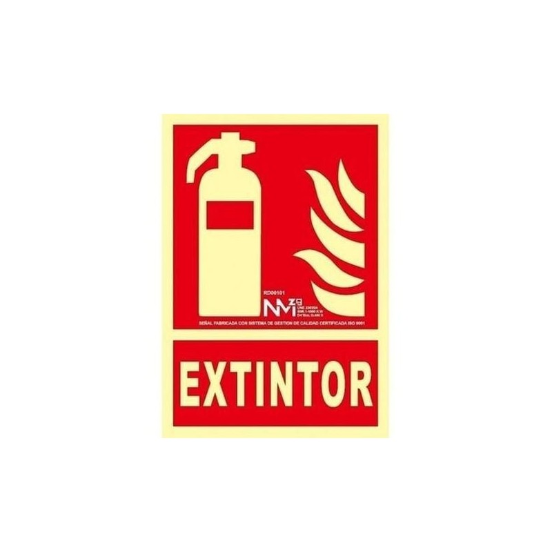 SEÑAL FOTOL.21X30  ''EXTINTOR'' PVC 0,7mm