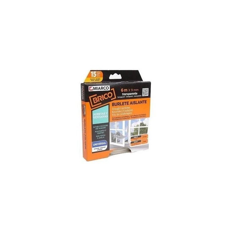 BURLETE UNIVERSAL TRANSPARENTE 9MM - 6MTS