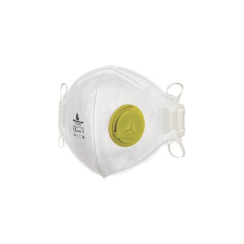MASCARILLA FFP2 C/VALVULA PLIEGUE VERTICAL CAJA 10 PIEZAS. . .