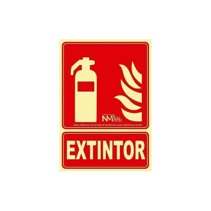 SEÑAL FOTOL.21X30  ''EXTINTOR'' PVC  CLASE A