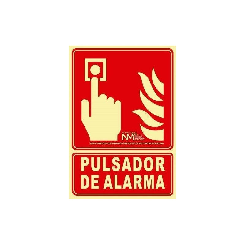 SEÑAL FOTOL.21X30 CLASE A ''PULSADOR DE ALARMA''