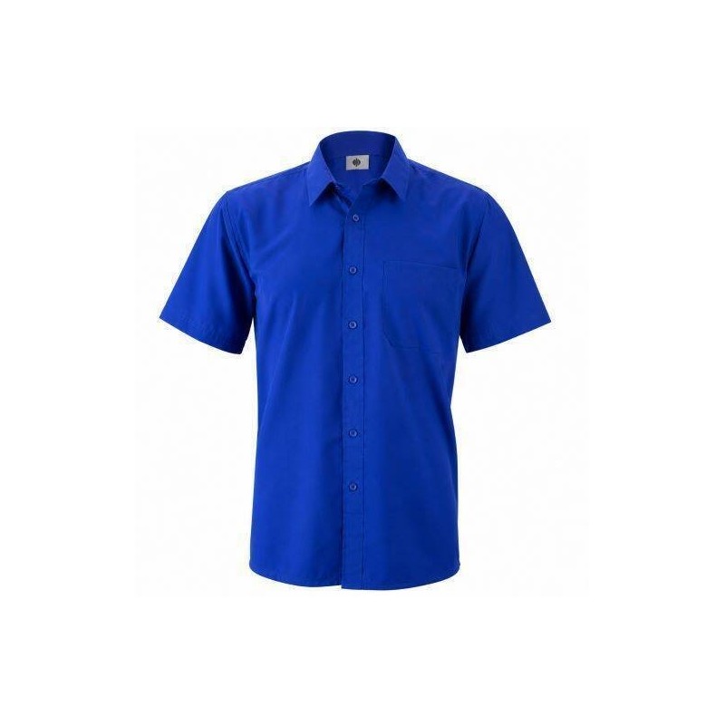 CAMISA M/C.1BOLS.TERGAL AZULINA
