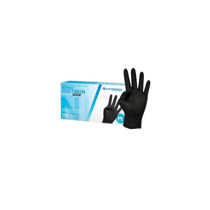 GUANTE NITRILO SOFTSKIN TALLA S NEGRO CAJA DE 100 UNIDADES