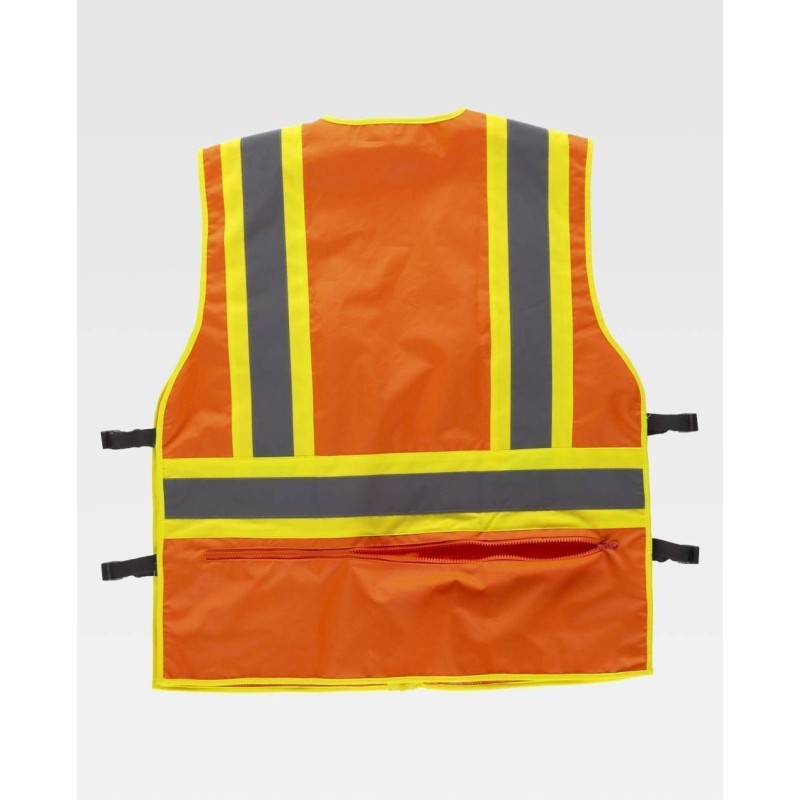 CHALECO TEJIDO OXFORD AJUSTE LATERAL TALLA ÚNICA NARANJA / AMARILLO FLUOR