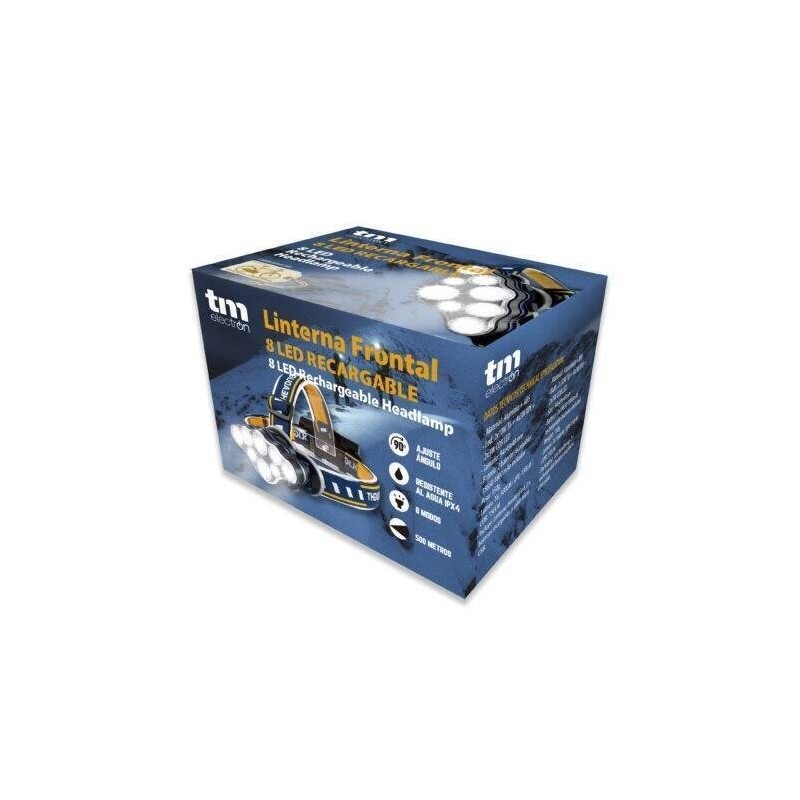 LINTERNA FRONTAL RECARGABLE 8 LED TM ELECTRON