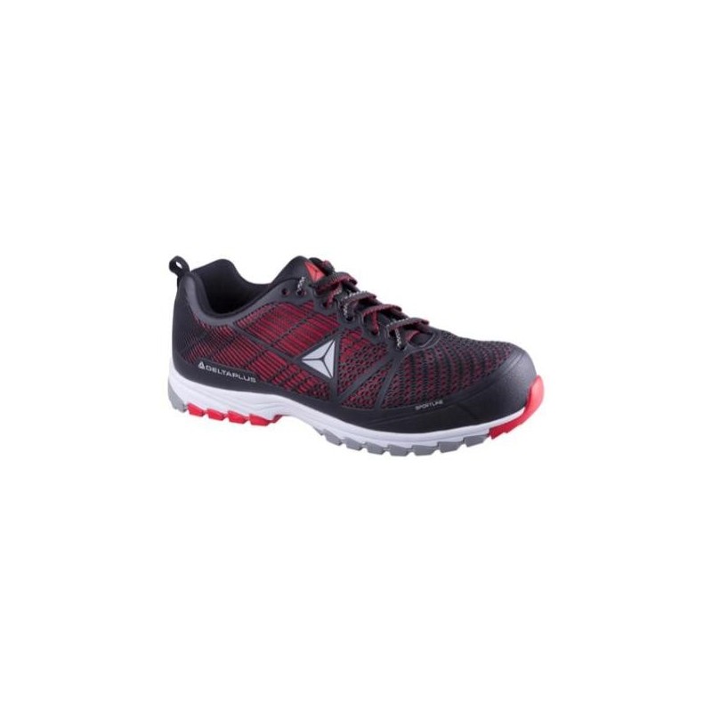 CALZADO POLIURETANO/MALLA AIREADA - S1P HRO SRC NEGRO / ROJO