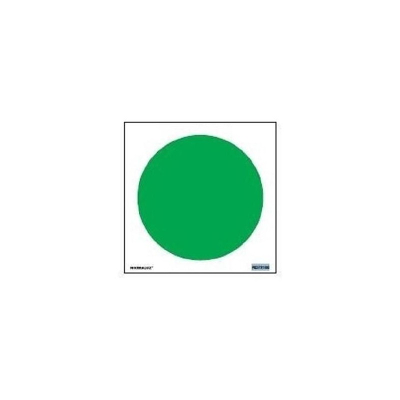 CIRCULO VERDE ADHESIVO 100mm PARA CRISTALES DE PASO TRANSPARENTES