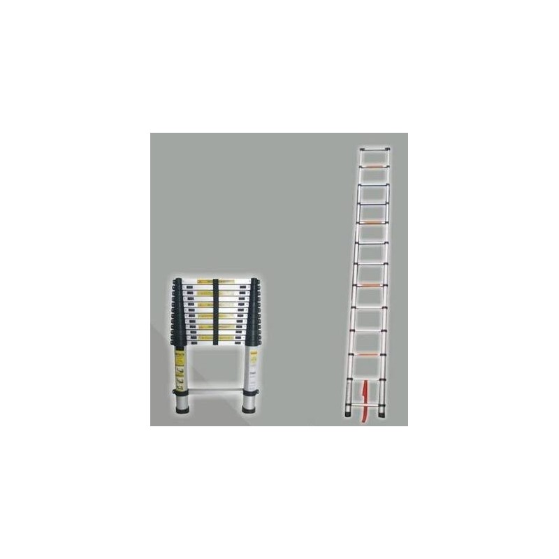 ESCALERA TELESCOPICA ALUMINIO 4,4 MTS 14 PELDAÑOS