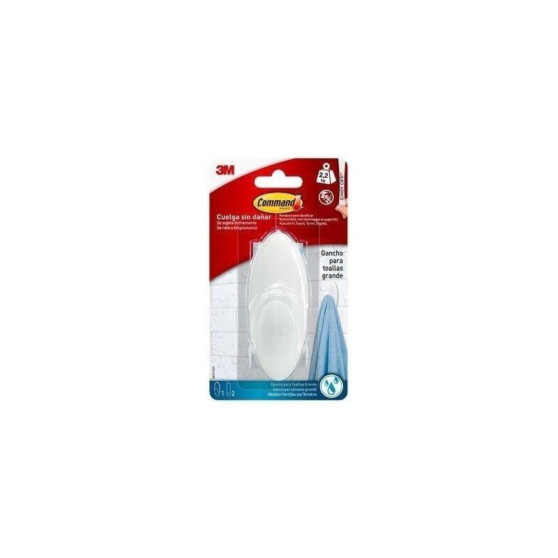 GANCHO GRANDE PARA BAÑO COMMAND BLANCO