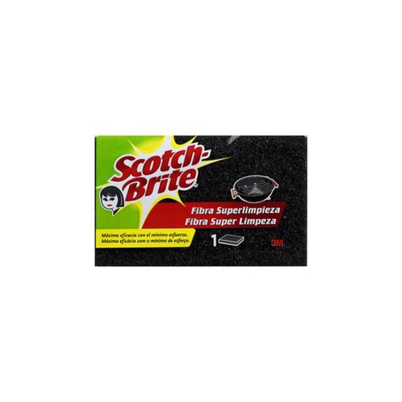 ESTROPAJO SCOTCH-BRITE® FIBRA NEGRA GRILL/SUPERLIMPIEZA 1 UND