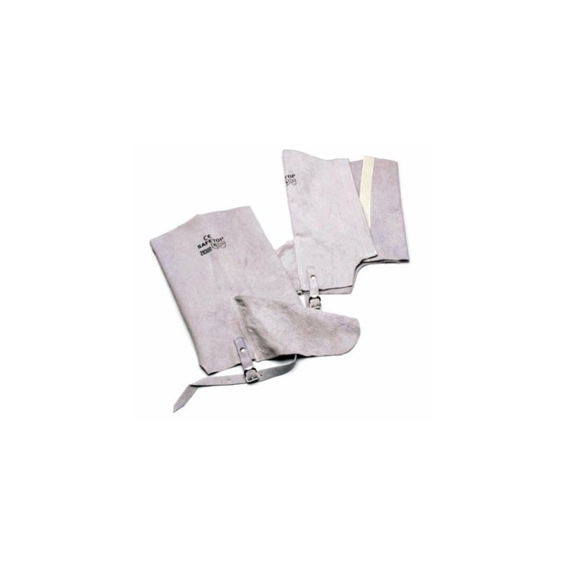 POLAINAS CRUPON  VACUNO GRIS CON VELCRO-PAR