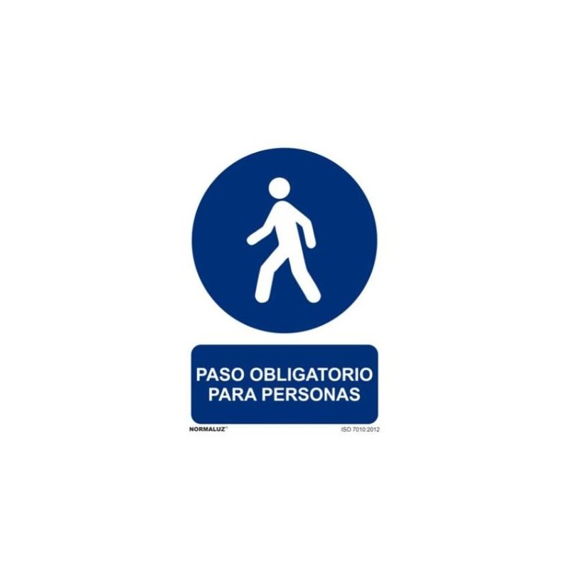SEÑAL PVC 21 X 30 ''PASO OBLIGATORIO PARA PERSONAS''