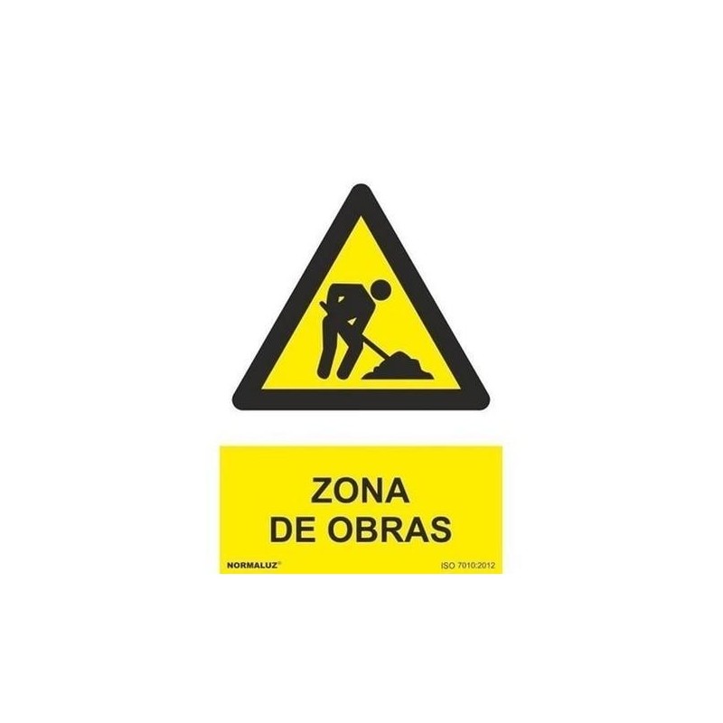 SEÑAL PVC 21 X 30 ''ZONA DE OBRAS''
