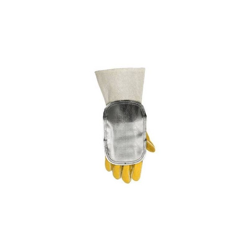 PROTECTOR DE GUANTE ALUMINIZADO C/ TRASERA DE CUERO NEGRO (UND)
