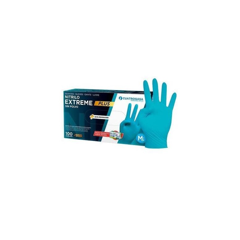 GUANTE NITRILO EXTREME AZUL CAJA DE 100 UNIDADES