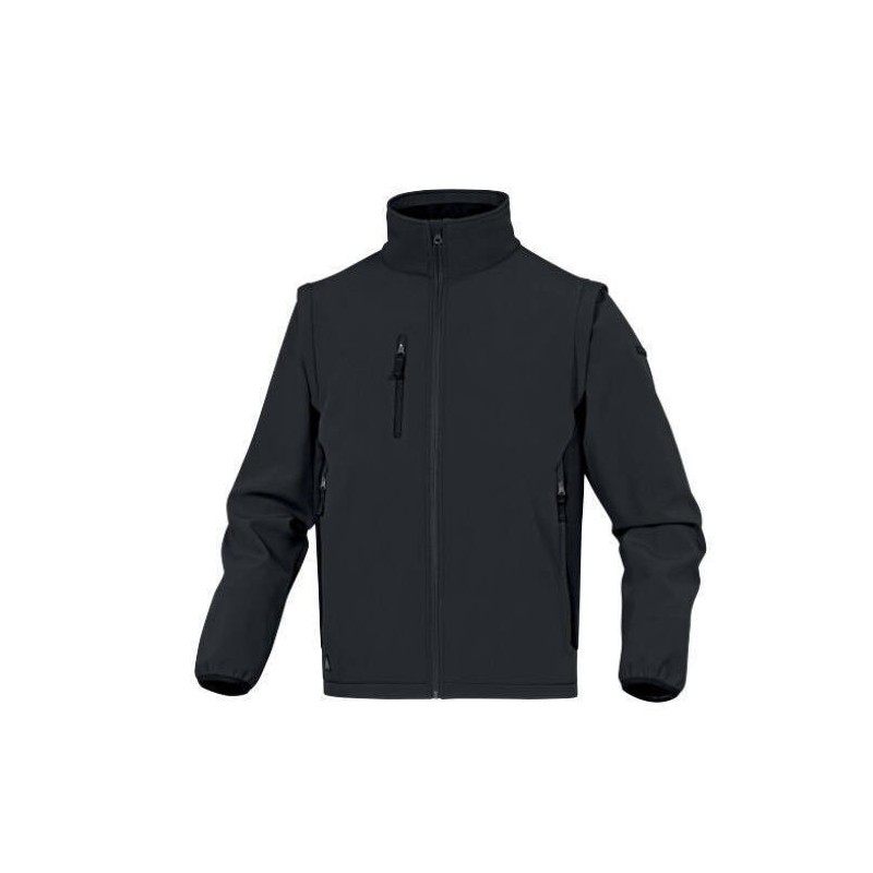 CAZADORA SOFTSHELL MUJER MYSEN 2 MANGAS DESMONTABLES TALLA L GRIS / NEGRO