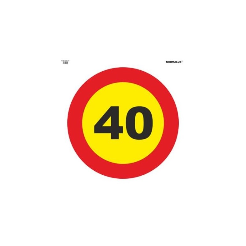 SEÑAL BOLSA 70X70 OBRA ''VELOCIDAD 40 KMS''