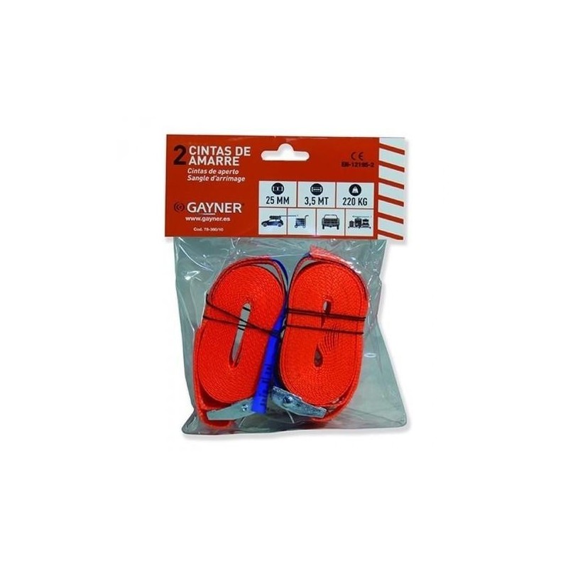 CINTA DE AMARRE 25MM x 3,5 MTS. 2 PIEZAS