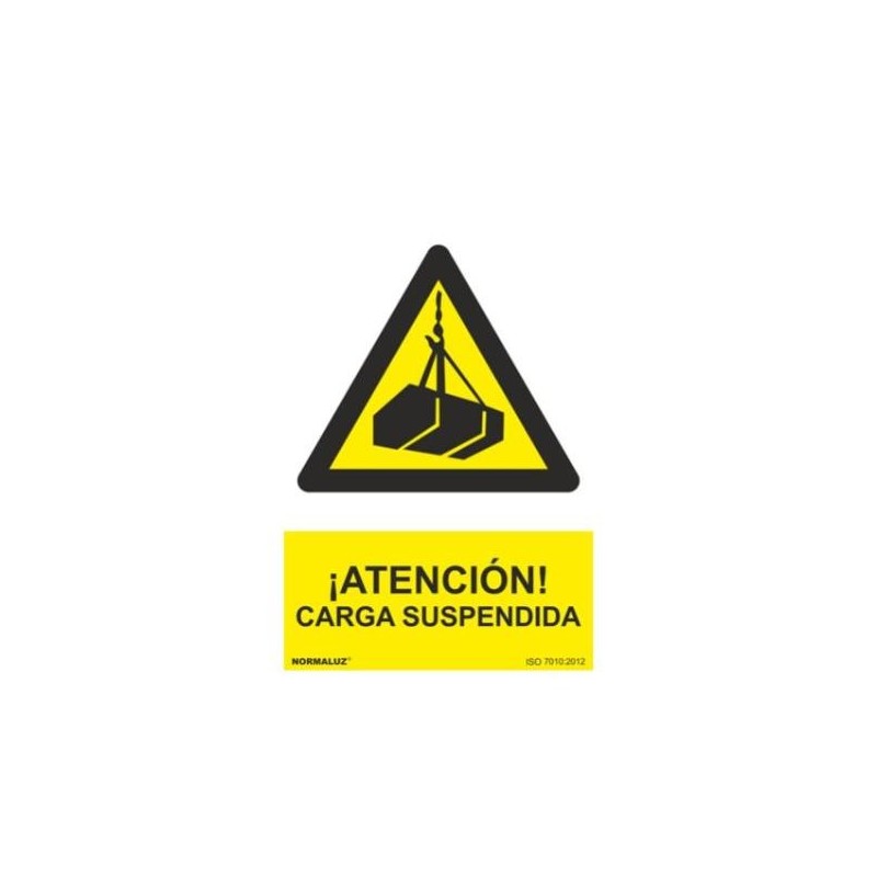 SEÑAL PVC 21 X 30 ''PELIGRO CARGA SUSPENDIDA''