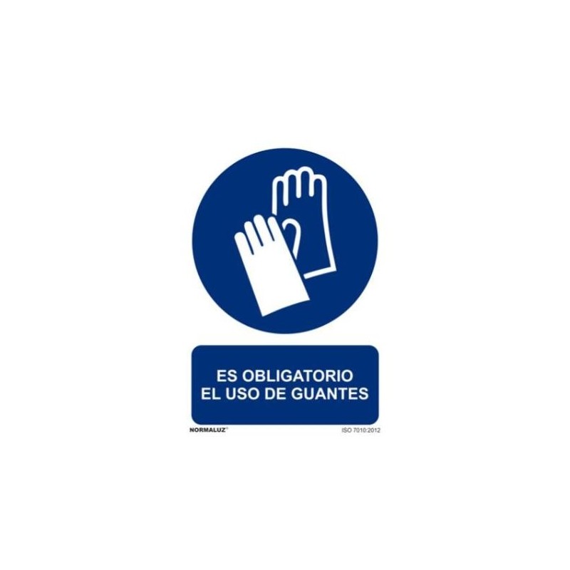 SEÑAL PVC 21 X 30 ''USO OBLIGATORIO GUANTES''