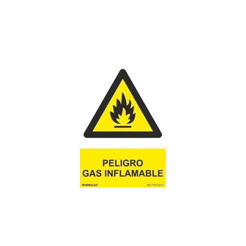 SEÑAL PVC 21 X 30 ''PELIGRO GAS INFLAMABLE''