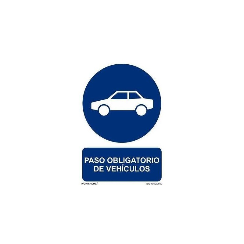 SEÑAL PVC 80 X 120 ''PASO OBLIG. DE VEHÍCULOS''