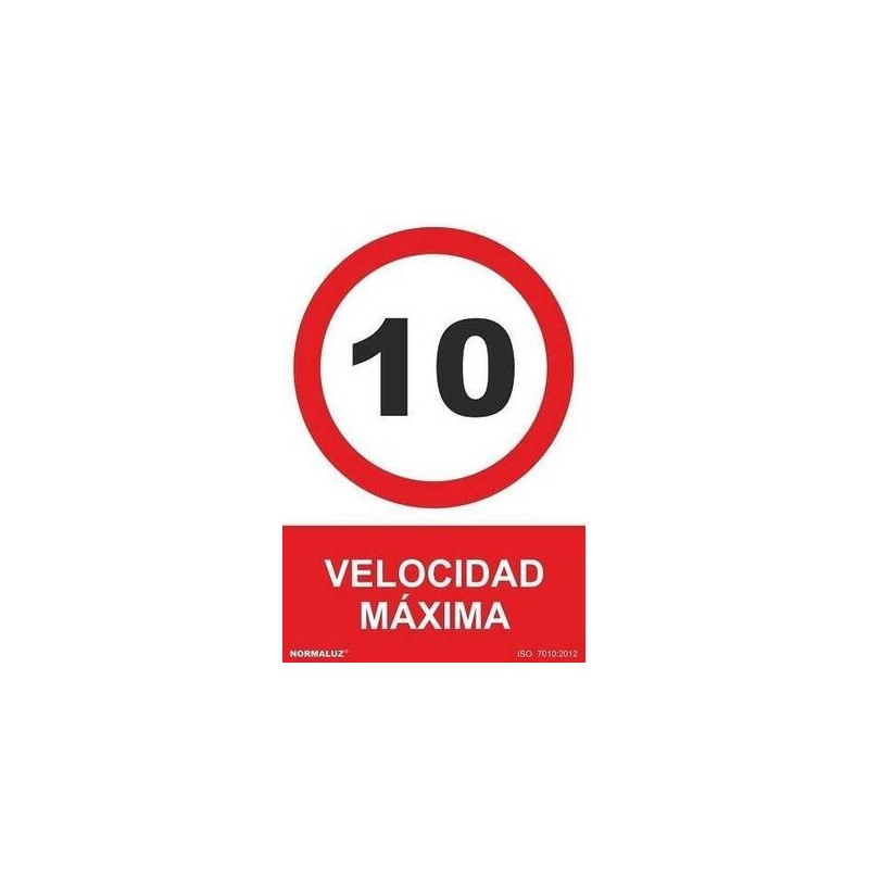 SEÑAL PVC 21 X 30 ''VELOCIDAD MÁXIMA 10 KMH''