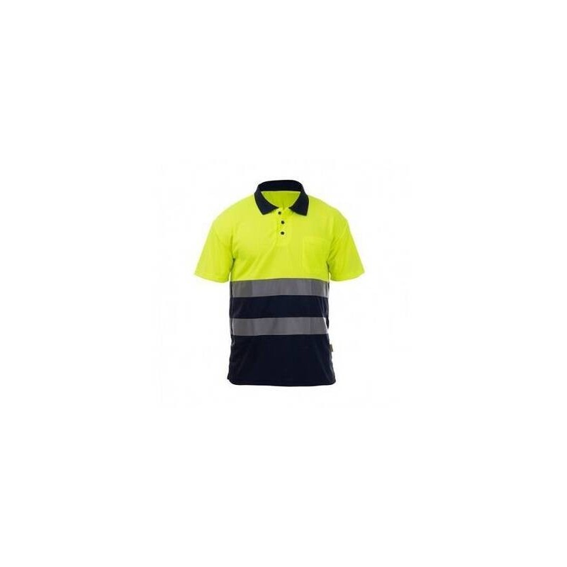 POLO M/C 1BOLS.COMBINADO A.V. ROCK MARINO/AMARILLO