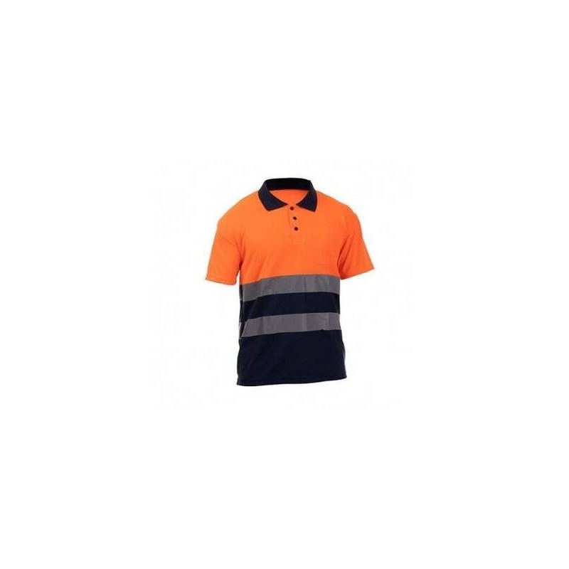 POLO M/C 1BOLS.COMBINADO A.V. ROCK MARINO/NARANJA