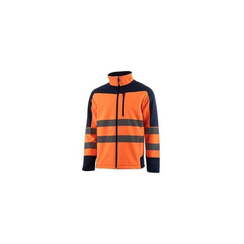 CHAQUETA SOFTSHELL TRICAPA COMB. ECLIPSE A.V. NARANJA/MARINO