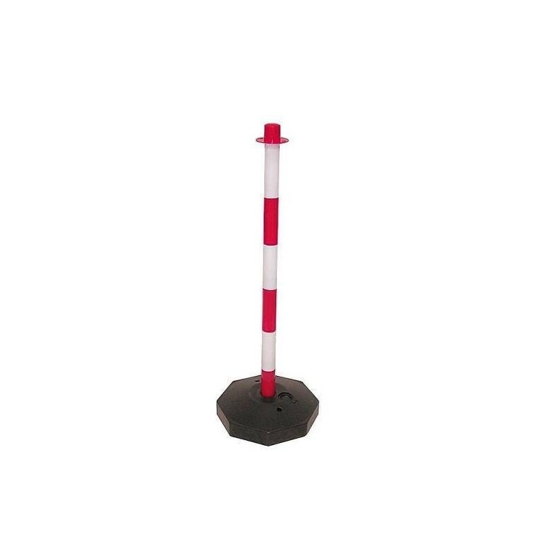 POSTE PARA CADENA BASE RELLENABLE ROJO/BLANCA 0,90 METROS