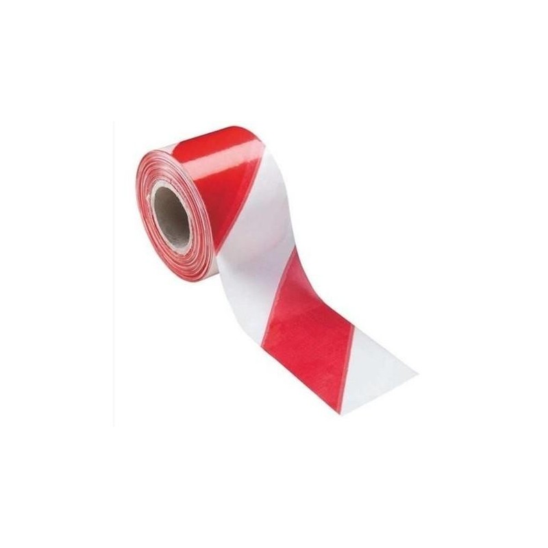 CINTA SEÑALIZACIÓN 100MM X 200MTS. ROJA/BLANCA