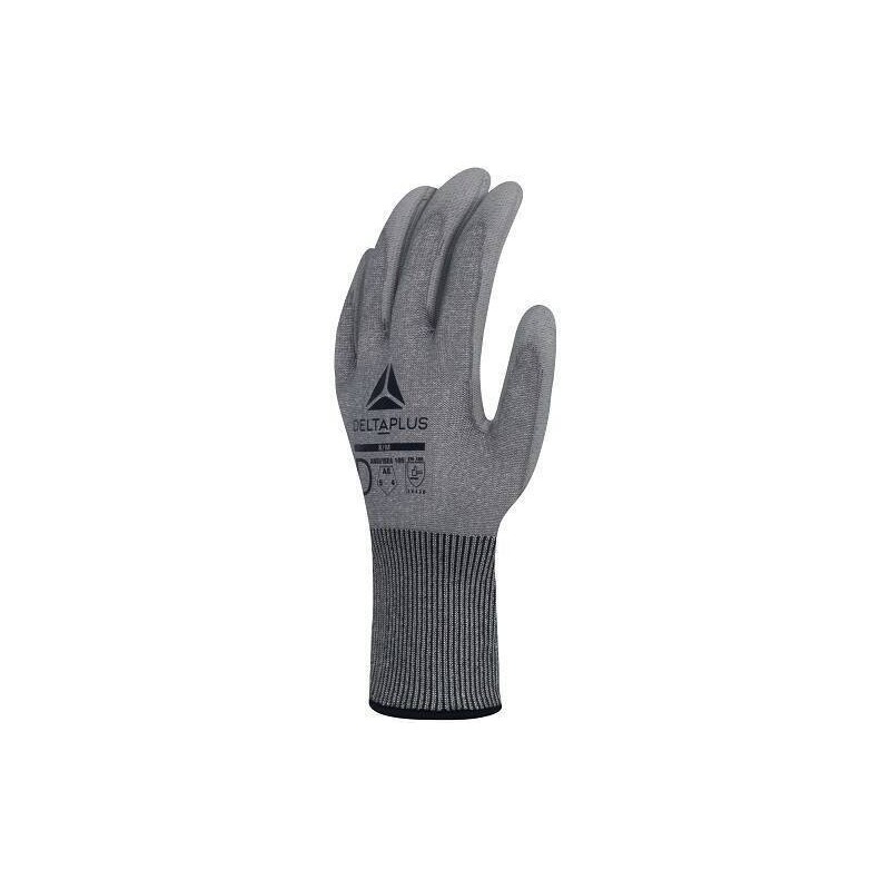 GUANTE TÁCTIL ANTICORTE PALMA PU GRIS EN388 3,X,4,3,D BOLSA 3 PARES