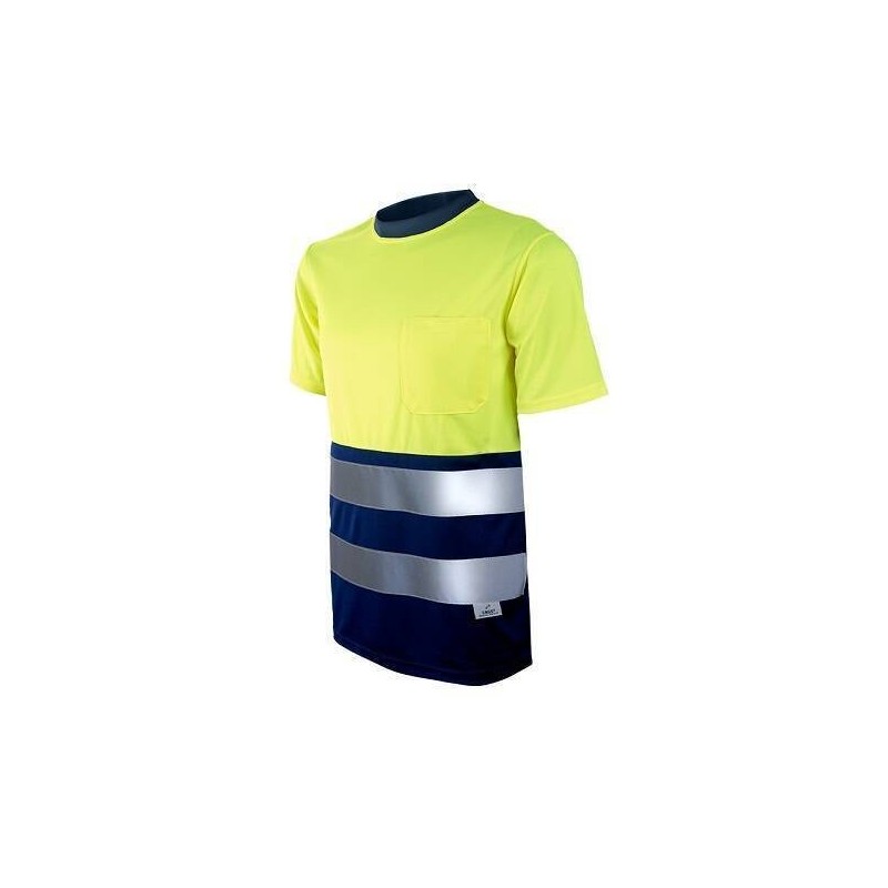 CAMISETA COMBINADA MARINO/AMARILLO ALTA VISIBILIDAD