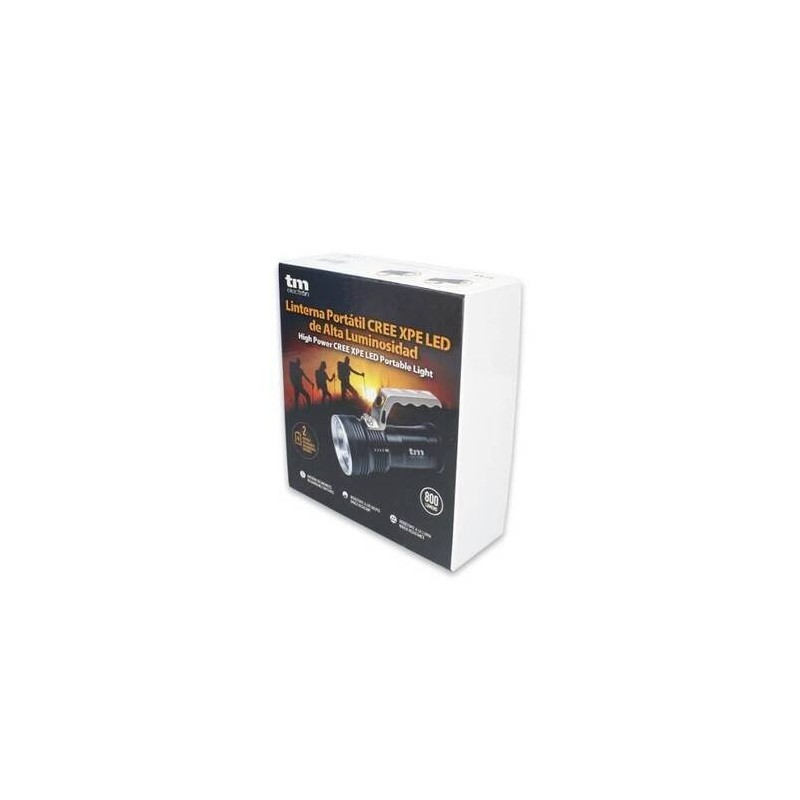 LINTERNA PORTÁTIL LED 3W 800 LUMENS ALUMINIO RECARGABLE TME