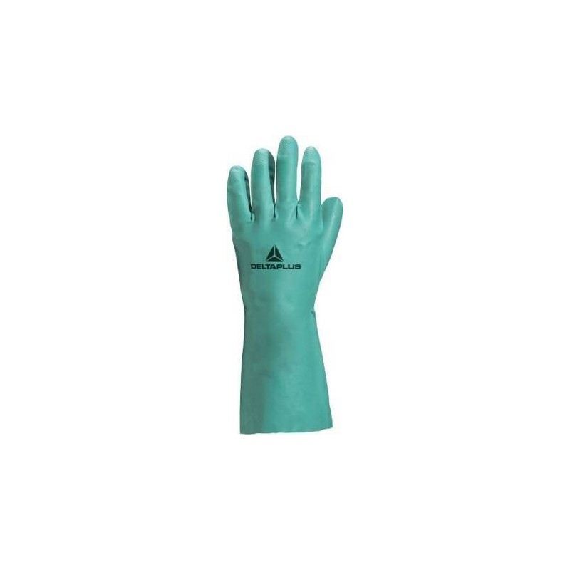 GUANTE NITRILO FLOCADO VERDE 33CM X 0,4MM EN420, EN374-1, 374-5, EN388 4,1,0,1,X