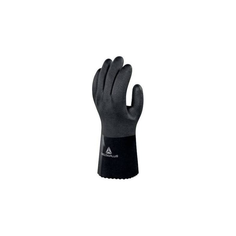 GUANTE ANTIESTÁTICO PVC  SOBRE ALG.  COLOR NEGRO EN420, EN374-1, EN374-5, EN16350, EN388 4,1,2,1,X