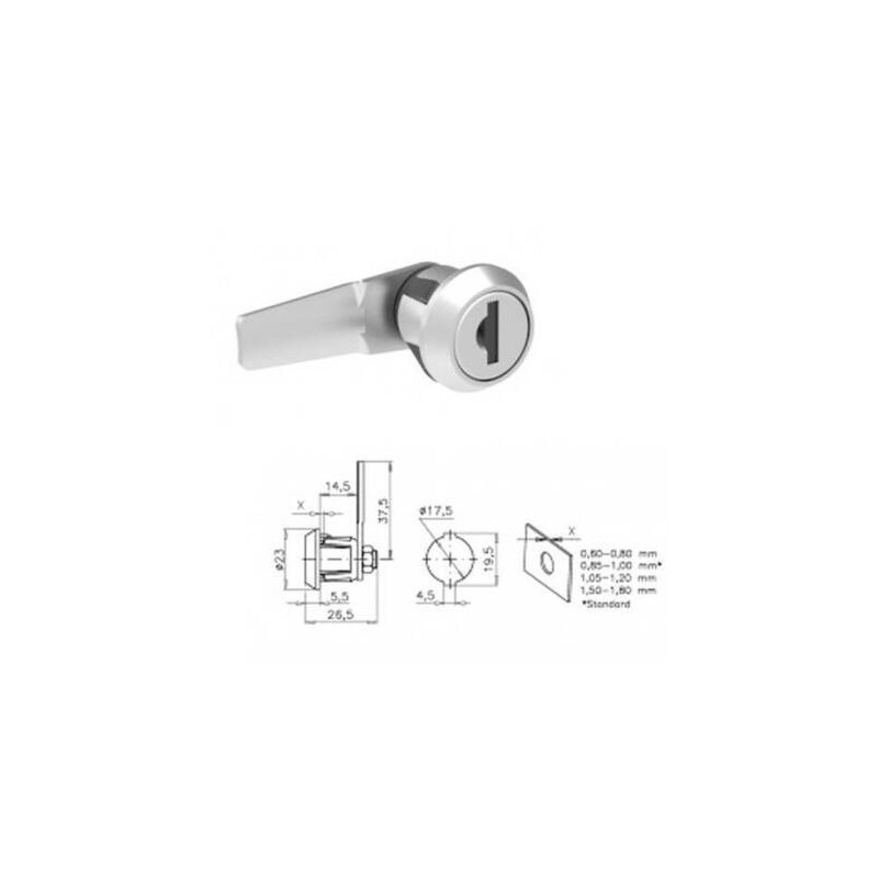 CERRADURA C/CLIP CROMADA 2 LLAVES FSK