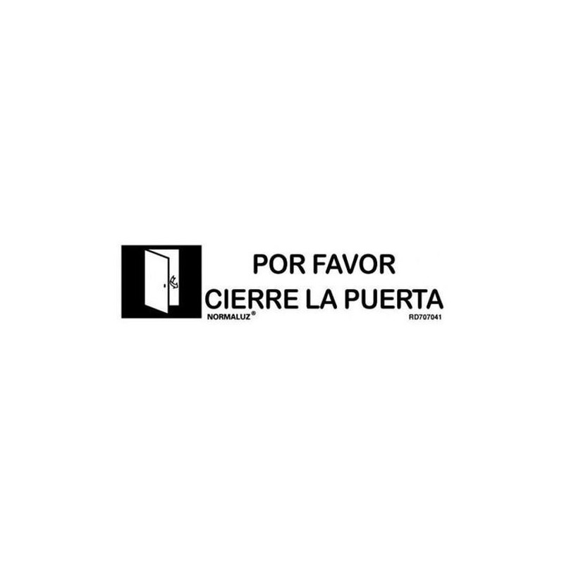 SEÑAL INOX ADHESIVA 5*20  ''POR FAVOR CIERRE LA PUERTA''